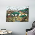 thumbnail image 1 of Nature Tapestry, Mountain Range Valley with Forest Typography and Trees Mother Earth Cartoon Graphic, Wall Hanging for Bedroom Living Room Dorm Decor, 60W X 40L Inches, Multicolor, by Ambesonne, 1 of 2