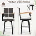 thumbnail image 3 of Gymax 4 PCS Outdoor Rattan 360 degree Swivel Bar Stool w/ Removable Cushion Footrests, 3 of 10