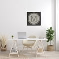 thumbnail image 2 of Stupell Industries Modern J Initial Round Elevator Key Shape Typography Painting Black Framed Art Print Wall Art, 24 x 24, 2 of 7