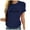Navy, variant on WREESH Casual Women's Heartbeat T-Shirts Cute Love Heart Print Short Sleeve Crew Neck Tops Red