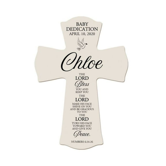 LifeSong Milestones 8x11.25in Black Wall Cross_Chloe Baby Dedication