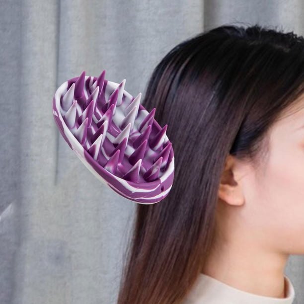 ador Del Cuero Cabelludo, Cepillo de Champú, Cepillo para El Cuidado Del Cuero Cabelludo, Cepillo de Pelo Húmedo Y Seco para Herramienta de Pein Violeta