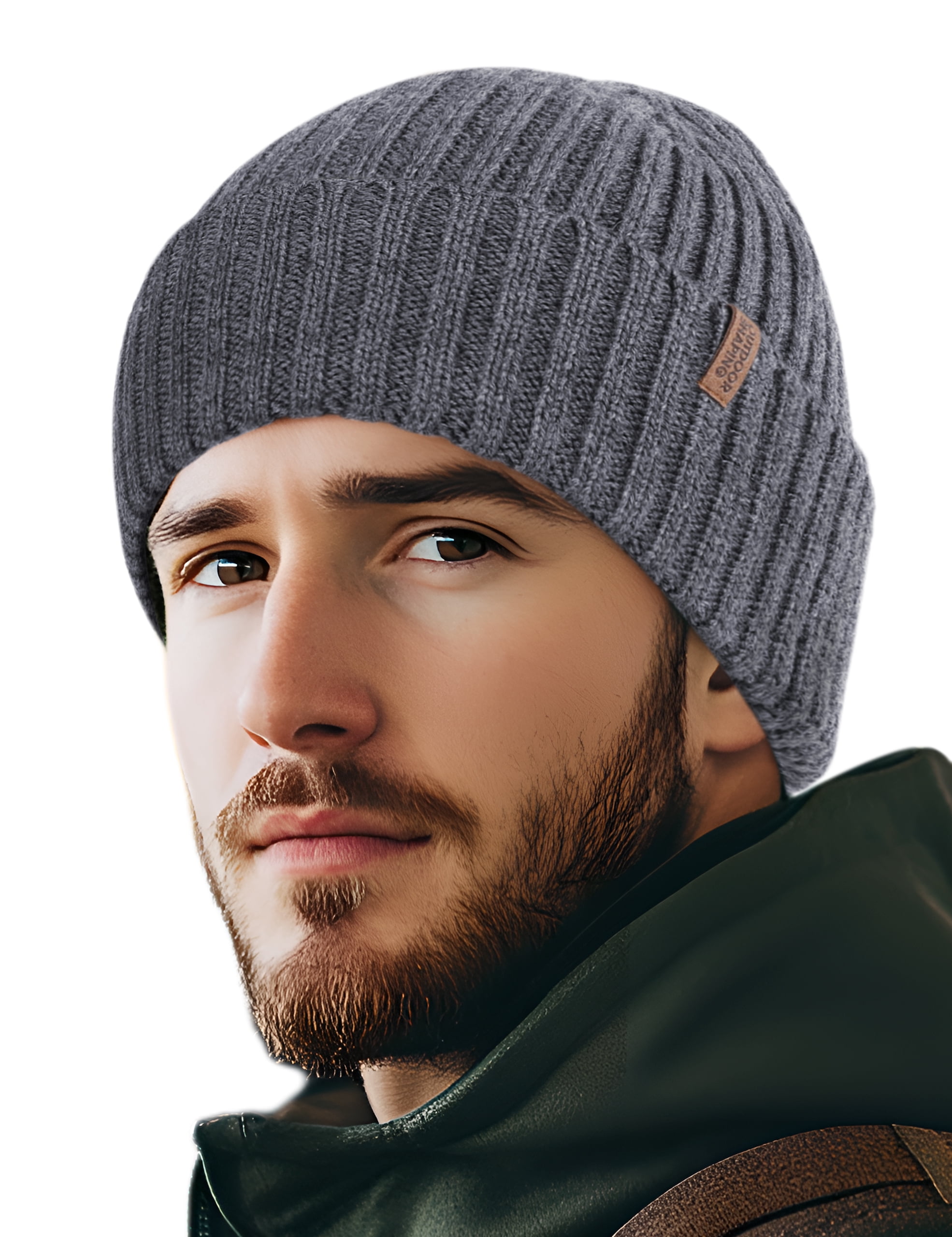 Merino Wool Beanie for Men & Women, Unisex Daily Cuffed Plain Knit Hat, Soft Warm Winter Hat