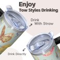 thumbnail image 4 of Butterfly 20oz Stainless Steel Tumbler with Handle and Straw – Insulated Travel Cup with Sliding Lid, 360° Full Wrap Printed Mug for Home, Outdoor & Sports Use, Spring, 4 of 6