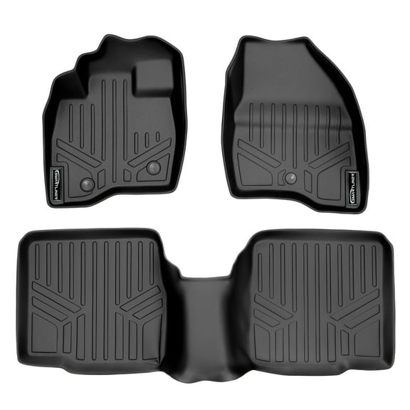 SMARTLINER 2 Rows Custom Fit Floor Liners Compatible with 2011 - 2014 Ford Explorer 8 Passenger (Gasoline | Fits 2nd row Bench Seat)