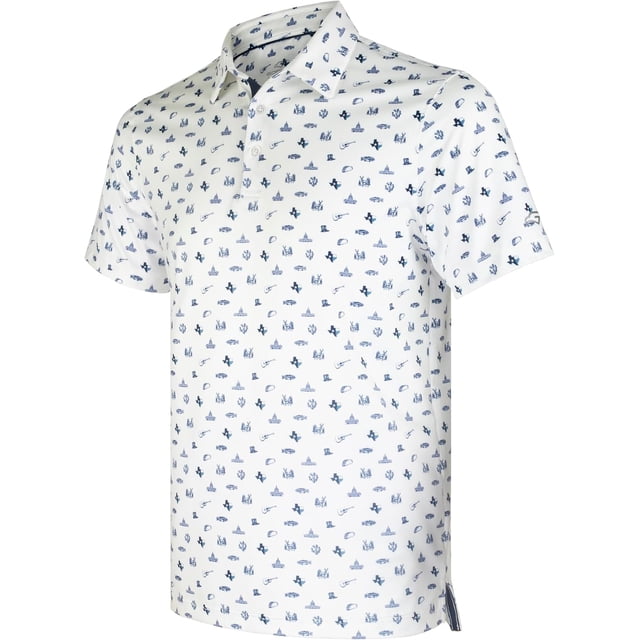 Chemises de Golf pour Hommes à Manches Courtes, Évacuation de l'Humidité, Ajustement Sec, Motifs Imprimés, Col à Revers, Performance Polo Chemises de Golf pour Hommes
