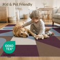 thumbnail image 4 of ODIKA 2'x3' Washable Samll Area Rug Blue Burgundy and Geometric Art Modern Abstract with Bold Shapes for Entryway, Kitchen, Laundry Room, Non-Slip, Low Pile, 4 of 7