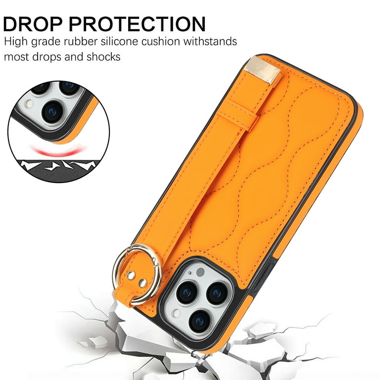 Allytechgroup 2024 New Trendy Back Case Cover for Apple iPhone 14 Pro Max,  Premium PU Leather Luxury Design with Ring Holder Stand Bracket Bumper  Shockproof Phone Case for Girls Women, Orange - Walmart.com