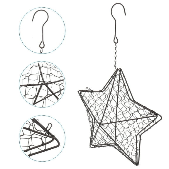 SOPOTUTU 1Pack Silver Star Shaped Wall Planter 10.6X10.2X2.6in for Indoor Plants