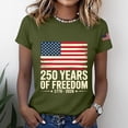 thumbnail image 4 of NMMUED Patriotic American Flag 250 Years of Freedom 4th of July Shirts Women Graphic Tee 1776-2026 Independence Day Comfortable Summer T-shirt Green 3XL, 4 of 6
