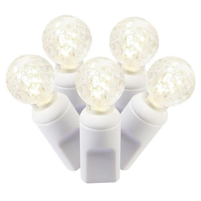LED White Wire G12 End Connecting 25 ft. Long Light Set with Warm White Lights