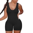 thumbnail image 4 of Women's Sexy One Piece Bodysuit Sleeveless Solid Color V Neck Bodycon Tank Top Short Rompers Jumpsuit, 4 of 5