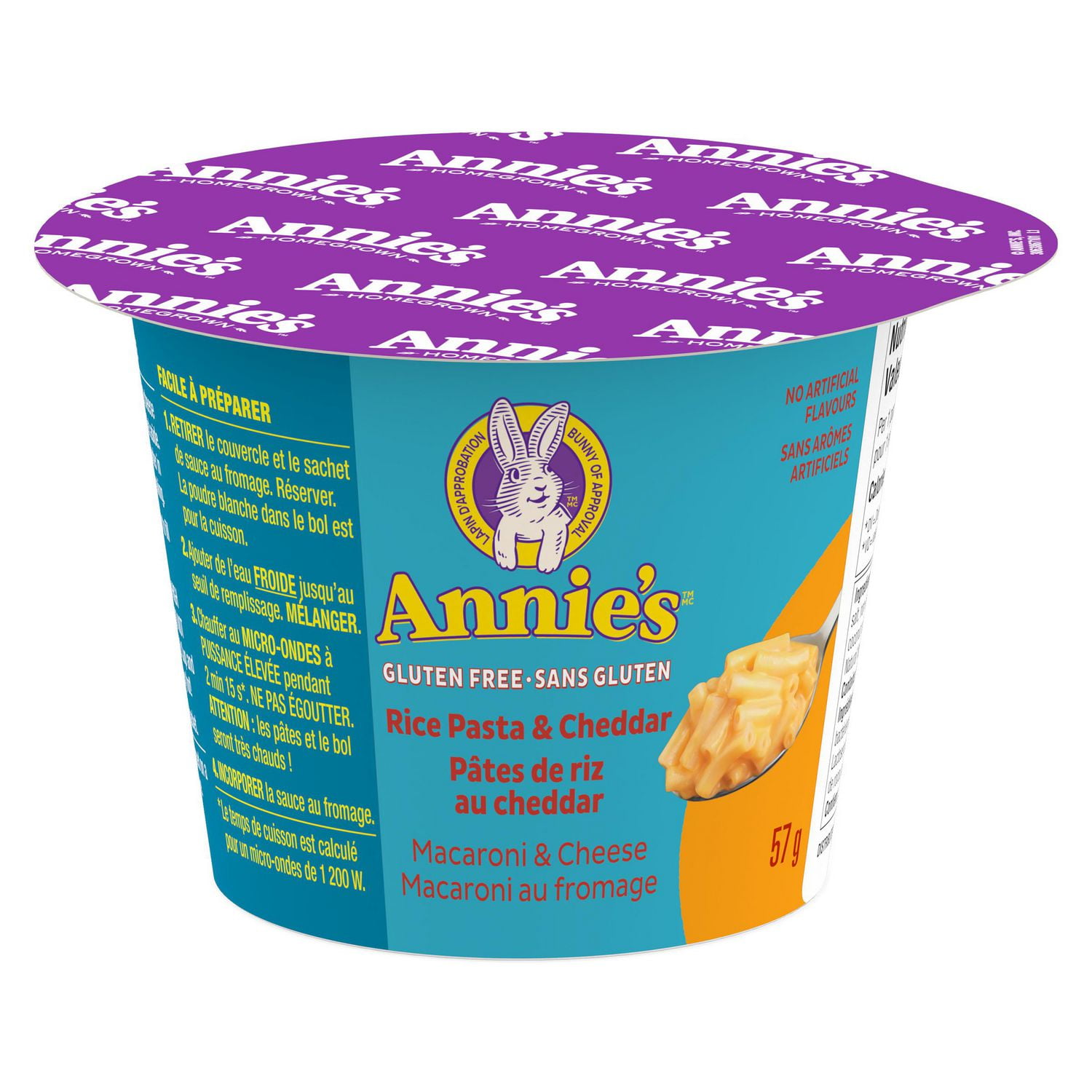 Annie's Homegrown Macaroni & Cheese Gluten Free Rice Pasta & Cheddar, 57 g