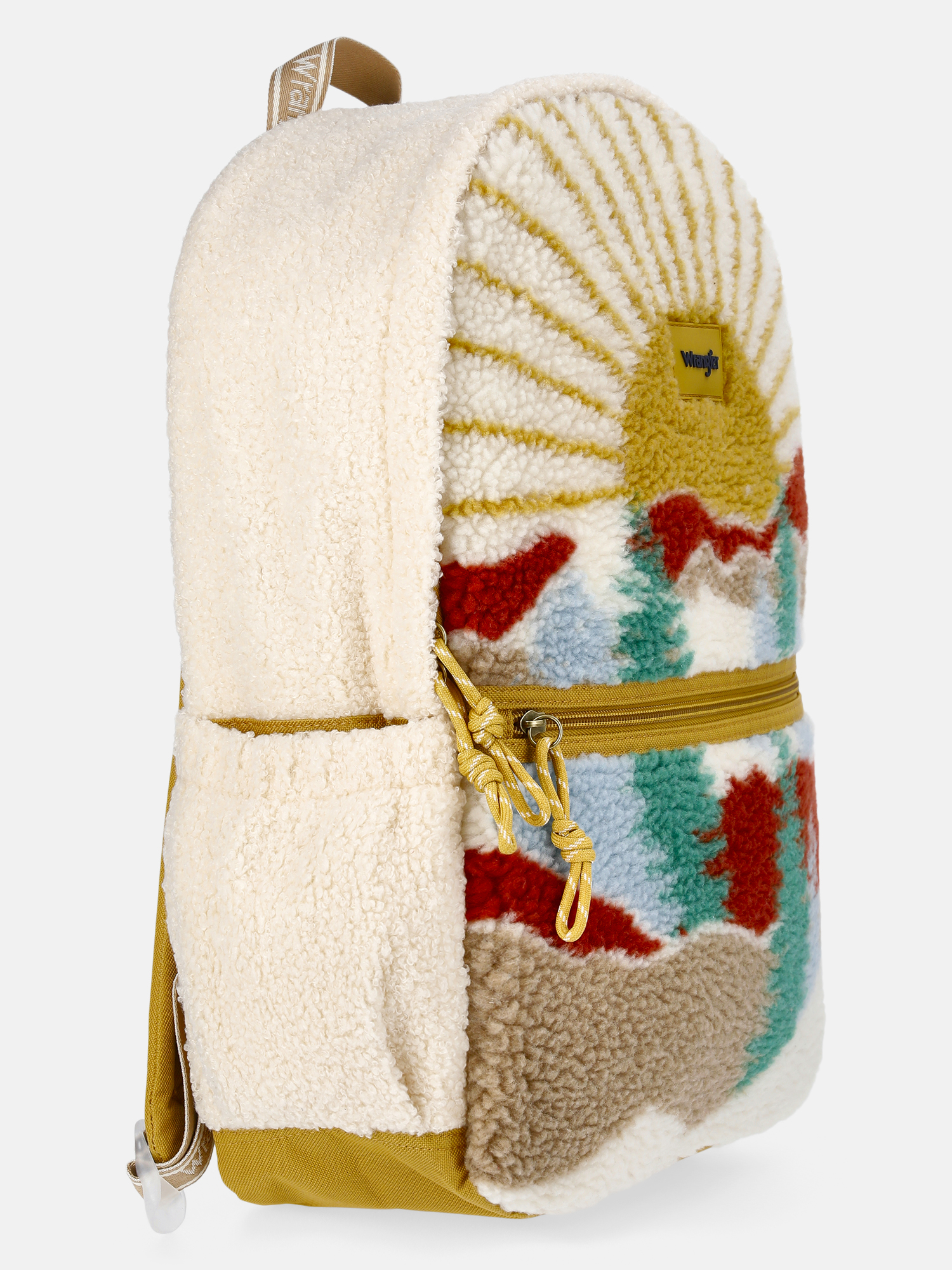 Mochila unisex de 17", de felpa, tono almendra y atardecer, beige 3