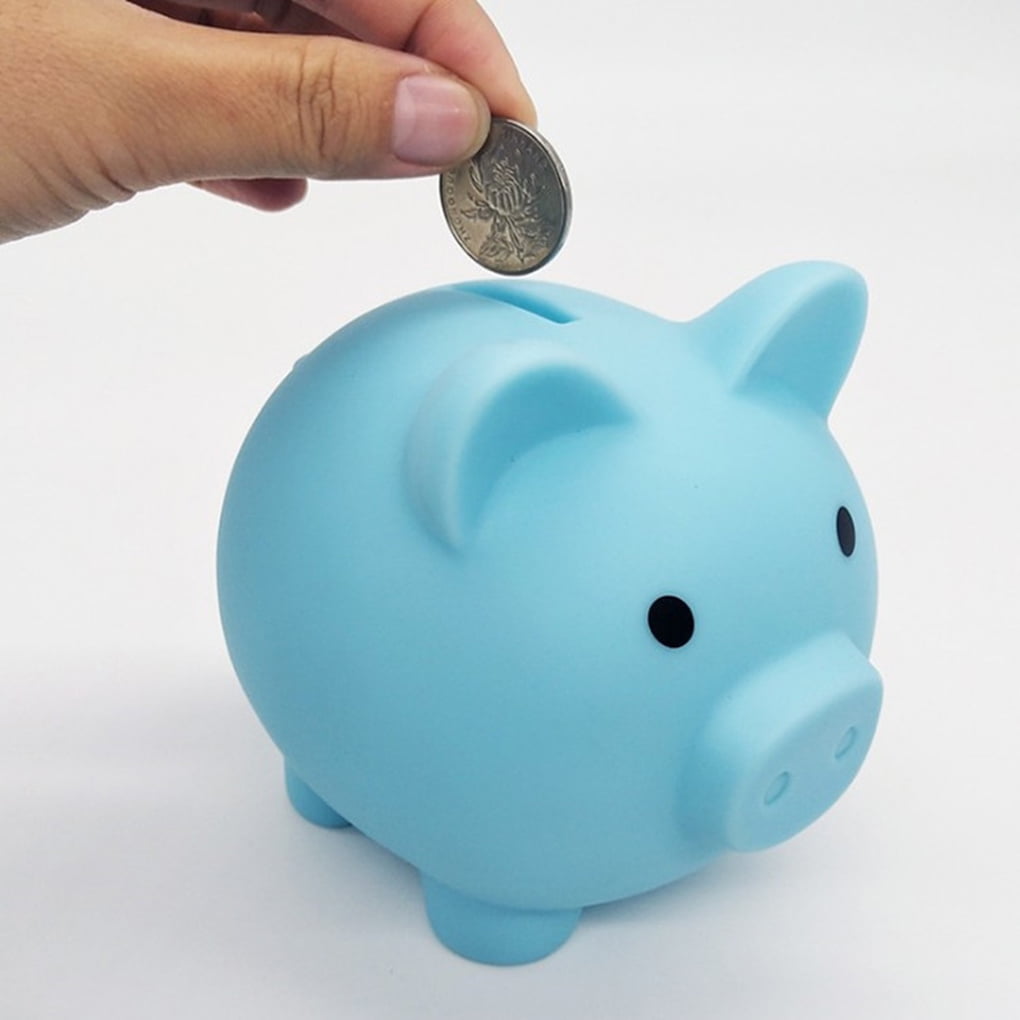 Cute Piggy Bank Money Box Saving Coins Cents Fun Gift Plastic Pig Kids Toys SK 