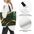 thumbnail image 3 of Balery Green Marble Bolsa Tote Estilo Estético con Cremalleras, Bolsa de Hombro, Bolsa de Compras Grande y Plegable, 3 of 8