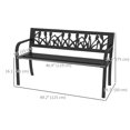thumbnail image 3 of Outsunny 49" Garden Bench with Slatted Seat for Backyard, Lawn, Black, 3 of 10