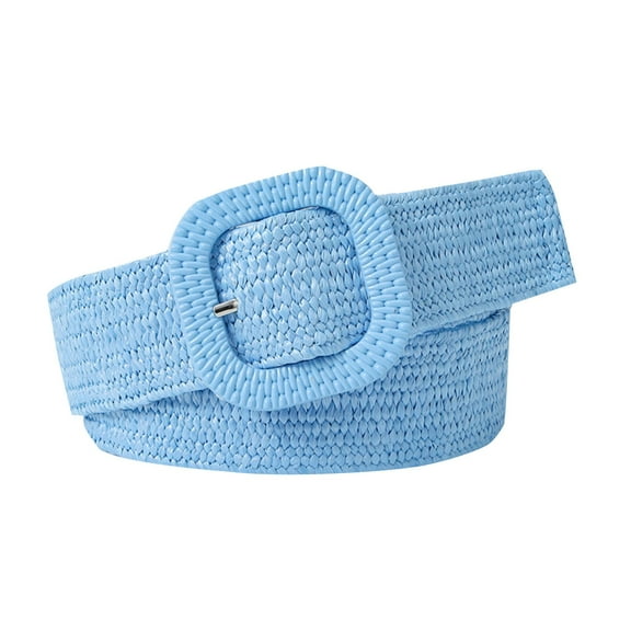 Women Belt Straw Woven Elastic Stretch Wide Waist Belts For Dresses With Buckle