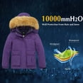 thumbnail image 5 of ZSHOW Girls' Waterproof Fleece Lined Raincoat Windproof Hooded Ski Jacket(Dark Purple,6-7), 5 of 7