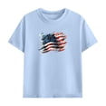 thumbnail image 4 of ITSAME 4th of July Girls Outfit Sets American Flag Print Cotton T-Shirt and Shorts Casual Clothes 2-Piece Light Blue Size 13, 4 of 9