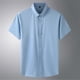 thumbnail image 4 of Mens Manga Corta Botón Abajo Camisas Negocios Turndown Cuello con Bolsillo, Patrón de Red Blusa de Manga Corta, 4 of 9
