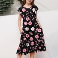 thumbnail image 5 of BLTIBY Girls Summer Ruffle Dress Flutter Short Sleeve Casual Print Dresses Elastic Waist Summer Sundress Multicolor 9 12-13 Years, 5 of 5