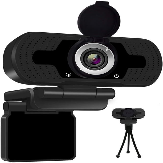 HLONK 1080P HD Webcam Web Camera with Privacy Cover and Tripod Stand USB Camera for Computer Plug and Play 30FPS for Meetings Video Calls Compatible with Desktop Laptop