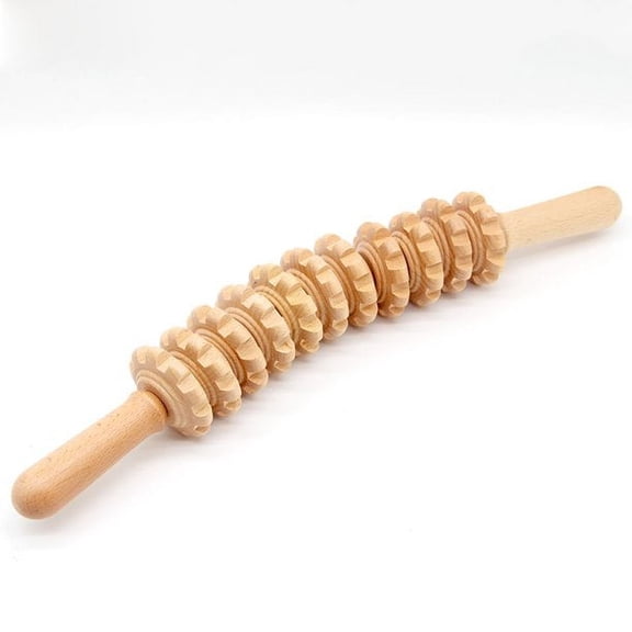 Wood Therapy Roller Massage Tools, Lymphatic Drainage, Wooden Massage & Muscle Roller Stick Rolling Body Massager for Pain Relief, Cellulite 15.35 inches