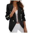 thumbnail image 3 of Zshosam Womens Double Blazer Casual Open Front Long Sleeve Lapel Collar Work Office Jackets Blazers(Black,M), 3 of 7