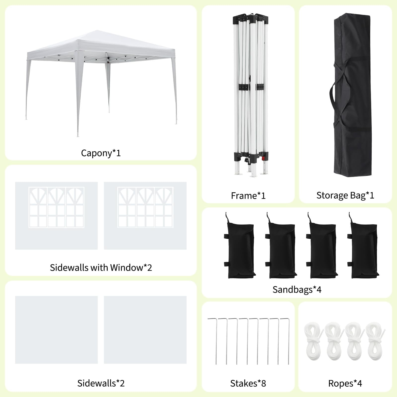 10x10 Pop Up Canopy with 4 Removable Sidewalls, Portable Enclosed Instant Tent, Waterproof Outdoor Tent, Beach Sun Shelter for Backyard Patio Garden, Easy Set Up