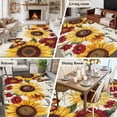 thumbnail image 6 of Area Rug 72×108in, Farm Sunflower Butterfly Watercolor Floor Carpet Living Room Rug, Blossom Floral Vintage Stamp Non-Slip Welcome Mat Indoor Rugs for Bedroom Dining Room, 6 of 9