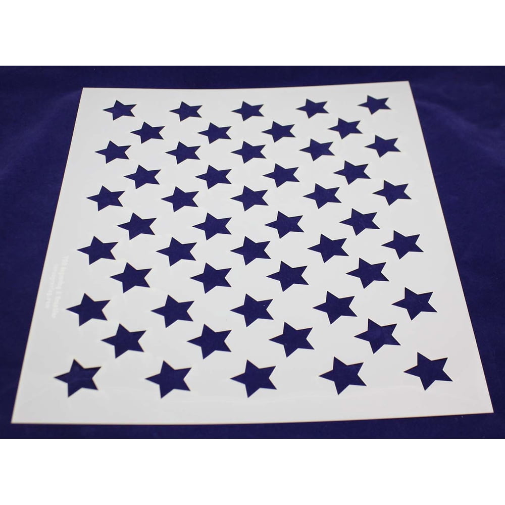 50 Star Field Stencil US / American Flag 17.5"W X 14"H Walmart