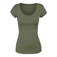 thumbnail image 4 of Essential Basic Scoop Neck Short Sleeve Tee Women Basic Tshirt - Value Pk Deal, Junior to Plus Sizes, 4 of 5