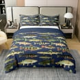 thumbnail image 1 of Erosebridal 3D Pike Fish 100% Cotton Comforter Cover King, Hunting and Fishing Bedding Sets King Size, Rustic Animal Reversible Bed Set, Ultra Soft Room Decoration, 3pcs（No Comforter）, 1 of 8