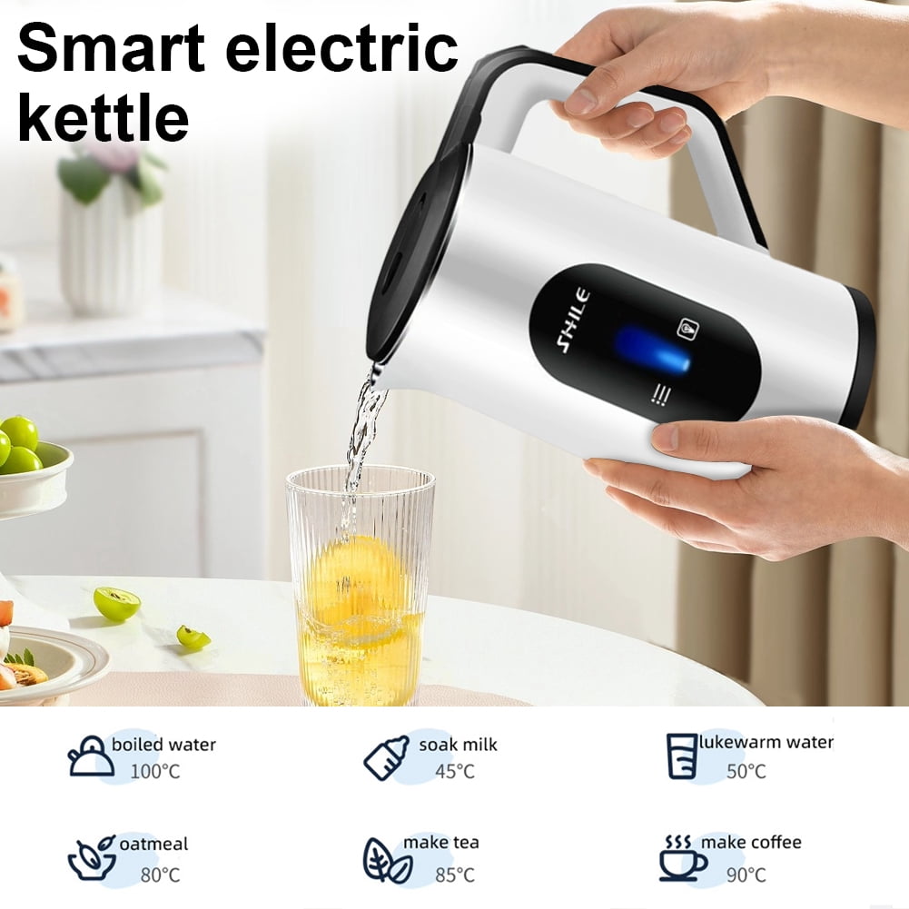 Yiaieng 3L Stainless Steel Electric Tea Kettle Auto-Shutoff 1500W Water Boiler (White)