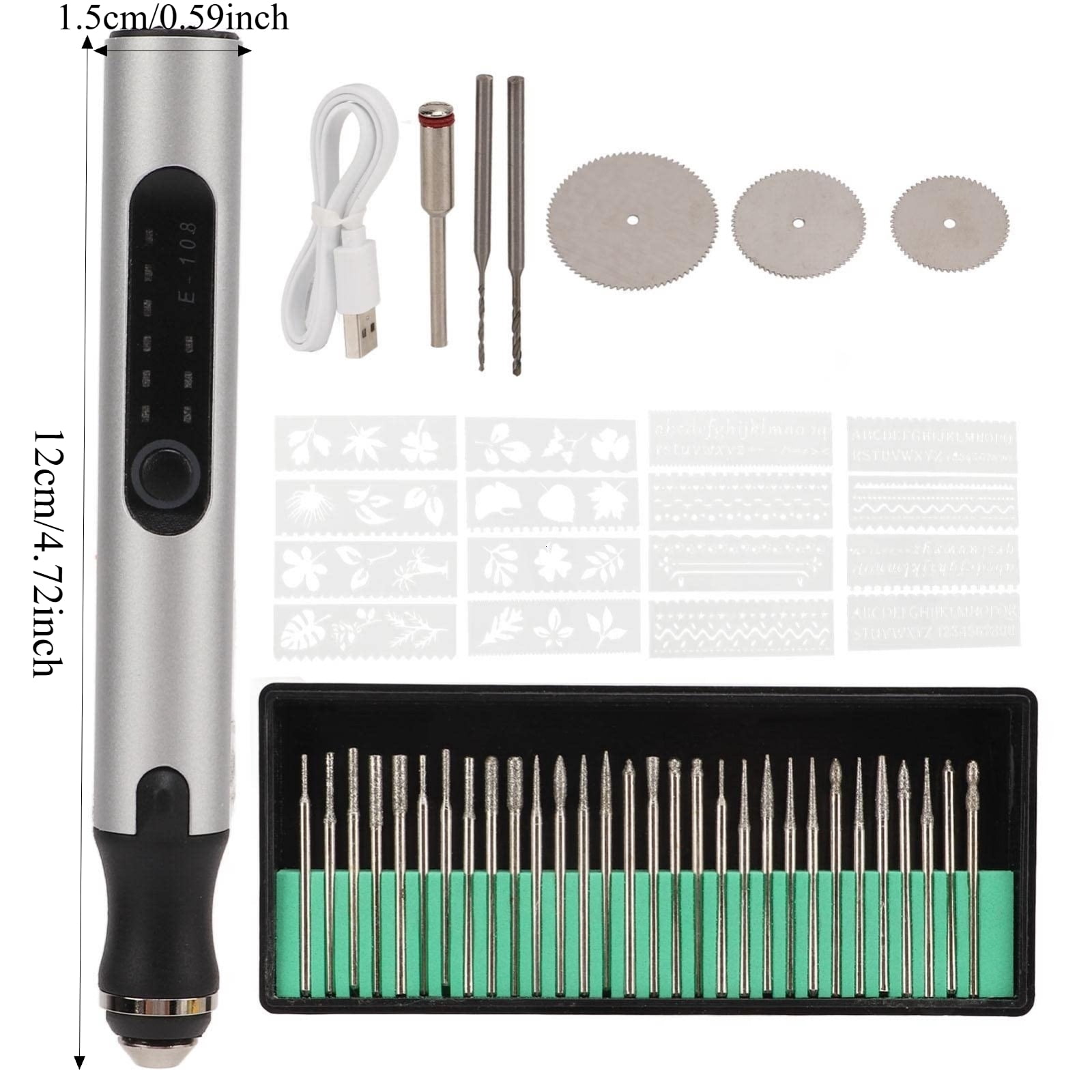 Portable Engraving Pen – Precision Tool with Adjustable Power for Wood, Metal, Glass, Plastic, and Stone (Includes Multiple Engraving Bits)