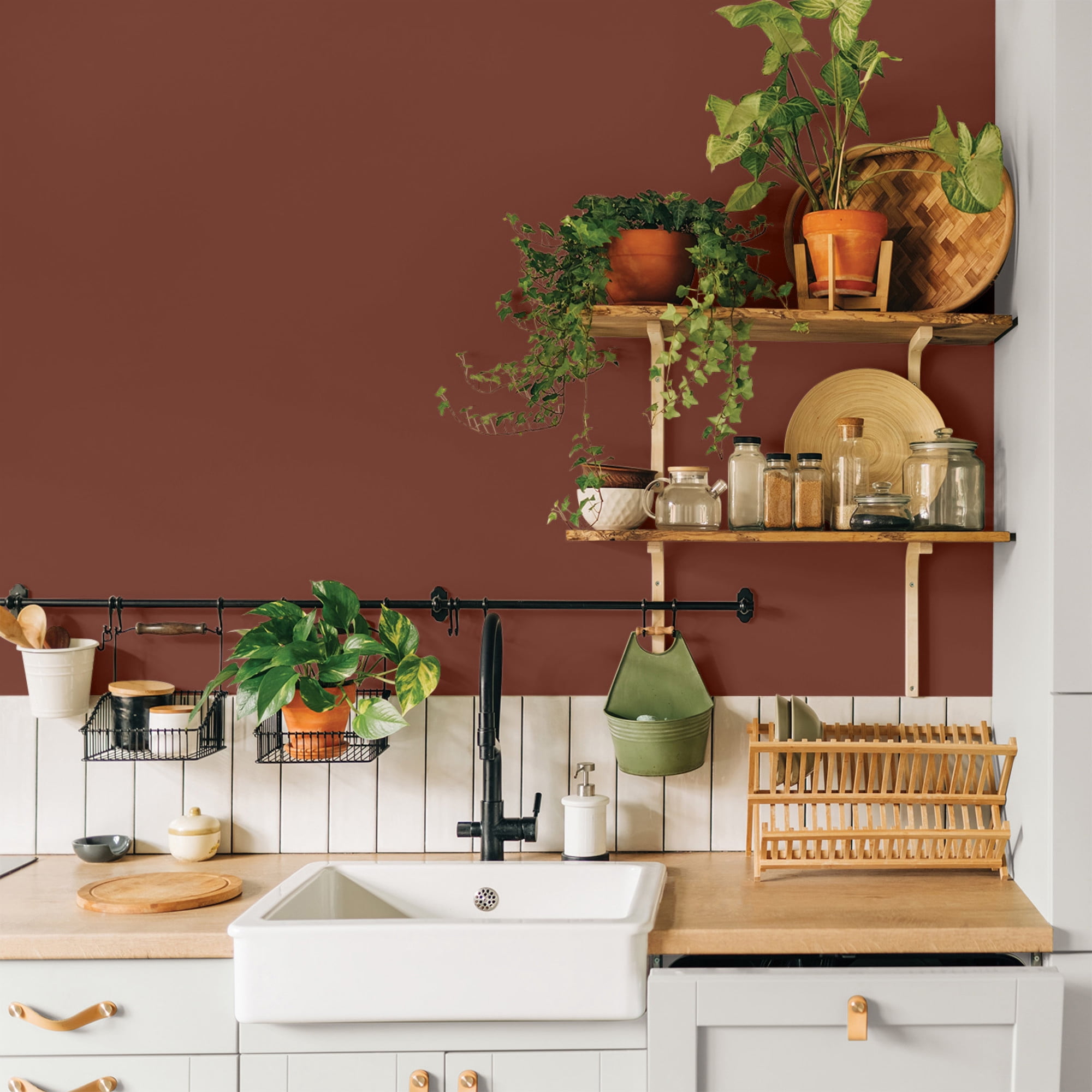 Glidden HEP Warm Mahogany / Red, Eggshell Interior Paint with Primer, 1 Quart