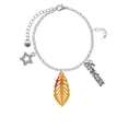 thumbnail image 2 of Delight Jewelry Acrylic Medium Leaf Orange Mixed Brown and Yellow Silvertone Dream Big Charm Bracelet, 7.5+2" Extender, 2 of 4