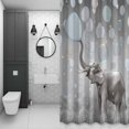 thumbnail image 4 of Elephant Bubbles Shower Curtain for Bathroom Decor, Vintage Abstract Elephant Blowing Bubbles Grey Waterproof Fabric Shower Curtain, 36"x78" Set with 12 Hooks, 4 of 9