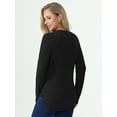 thumbnail image 5 of Aiyino Women's Long Sleeve Shirt Tunic Tops For Women Pullover Sweaters Crew Neck,Black XL, 5 of 10