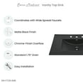 thumbnail image 5 of 30" Vanity Top Bathroom Sink With 3 Holes in Matte Black, 5 of 8