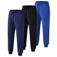 thumbnail image 3 of Muvtei Boys Sweatpants 3 Pack Athletic Workout Kids Casual Pants Boys Joggers with Pocket and Elastic Drawstring Waist Size 6-16, 3 of 10