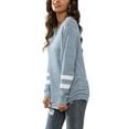 thumbnail image 3 of Womens Long Sleeve Tops Crewneck Sweatshirts Casual Color Block Tunic Tops Pullover, 3 of 8
