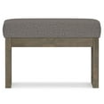 thumbnail image 2 of Milltown 27 inch Wide Solid Wood Contemporary Footstool Small Ottoman Bench in Pebble Grey, 2 of 10