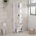 thumbnail image 4 of Freestanding White Linen Cabinet, 66.79 Lb, 5+ Shelves - 60.56 In. H X 19.61 D 8.49 W Mirror Cabinet In White, 62" High, Shelves, Practical Decor, 4 of 4