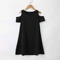thumbnail image 4 of Kid Girl Dress Short Sleeve Tiered Swing A-Line Cotton Black Dresses For Girls Birthday Dress Girls Girls Fancy Dress, 4 of 5