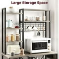 thumbnail image 4 of Standing Bakers Rack, 70" 1 Large Bakers Rack, 7- Tier Kitchen Bakers Rack with Power Output, Microwave Stands with Hook and Storage, Microwave Bakers Rack for Kitchen, 4 of 9