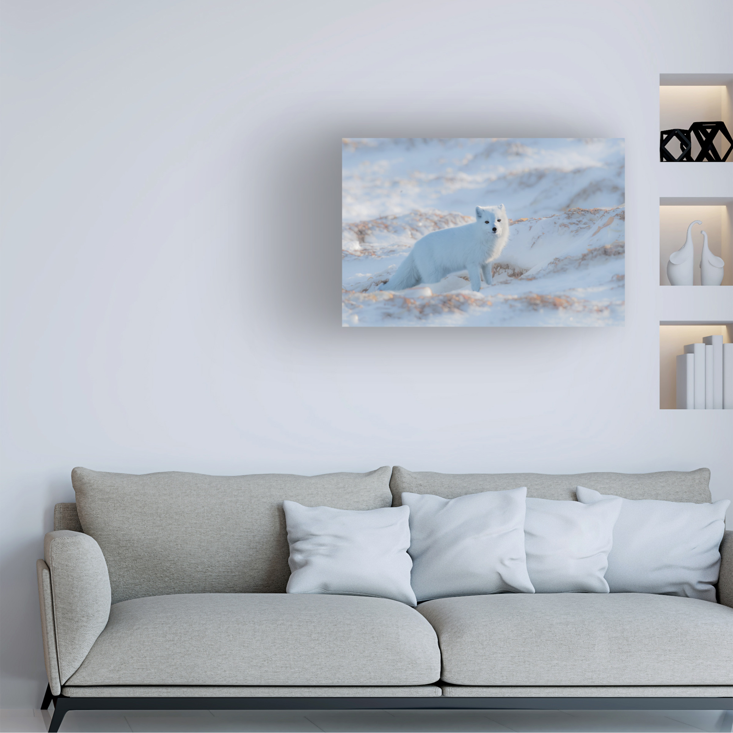 Jie Fischer 'Arctic Fox 1' Canvas Art