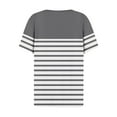 thumbnail image 5 of ALLLIST Gray Womens Spring Tops V-Neck Floral Button Short Sleeve T-Shirts Ladies Tops and Blouses M, 5 of 5
