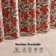 thumbnail image 2 of Sonive Red Floral Water Resistant Shower Curtain, Universal Fit Farmhouse Bathroom Decor, 72" x 72", 2 of 7